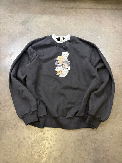 Vintage Cat Crewneck 🐈‍⬛
